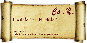 Csatári Mirkó névjegykártya